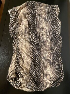 Express Snakeskin-Print tube top with ruching along both sides